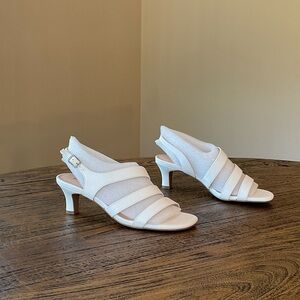 Easy Street White Strappy Slingback Heels